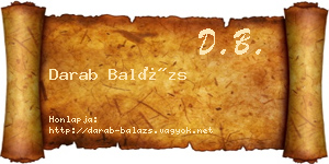 Darab Balázs névjegykártya